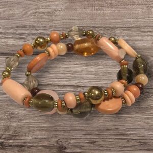 BEAD BRACELET NEW WOMENS STONE COSTUME GOFT WINTER FALL JEWELRY STRETCH ONE SIZE